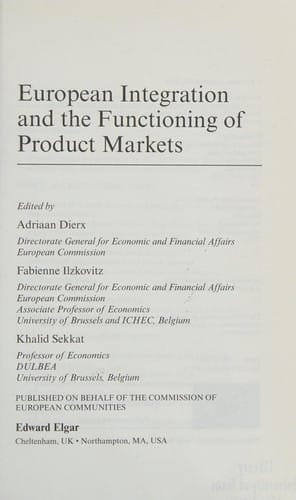 European integration and the functioning of product markets