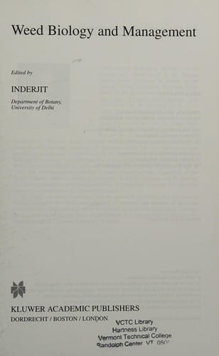 Weed biology and management