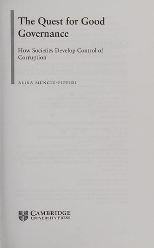 The quest for good governance