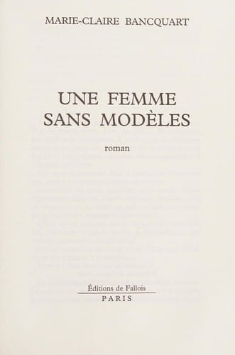Une femme sans modèles