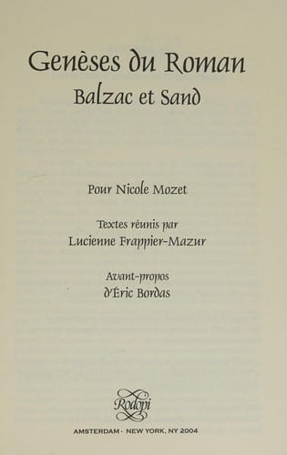 Genèses du roman