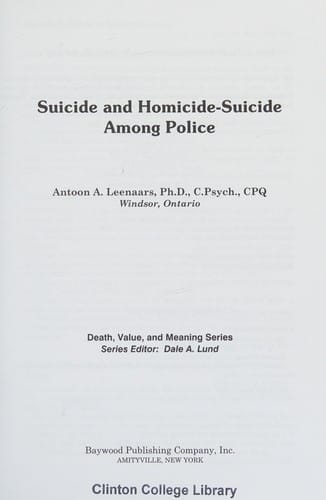 Suicide and homicide-suicide among police