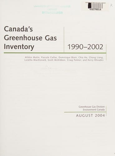Canada's greenhouse gas inventory