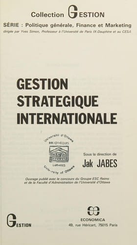 Gestion stratégique internationale