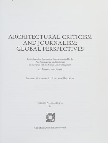 Architectural criticism and journalism