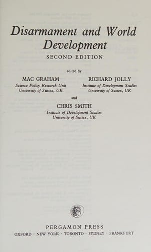 Disarmament and world development