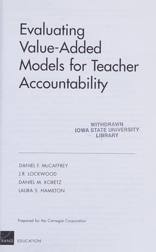 Evaluating value-added models for teacher accountability