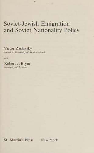 Soviet-Jewish emigration and Soviet nationality policy
