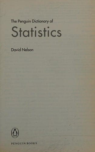 PENGUIN DICTIONARY OF STATISTICS