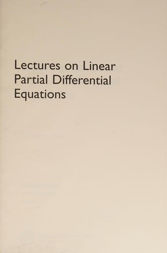 Lectures on linear partial differential equations