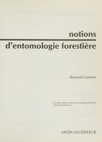 Notions d'entomologie forestière