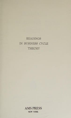 Readings in business cycle theory
