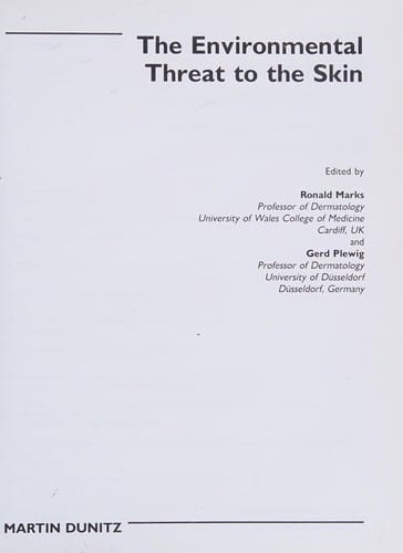 The Environmental threat to the skin