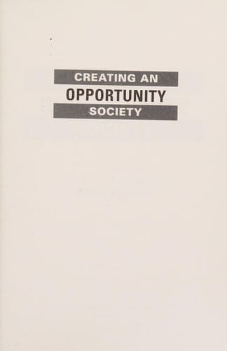 Creating an opportunity society