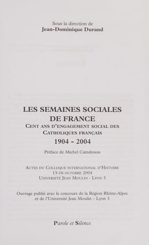 Les semaines sociales de France