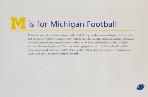 M is for Michigan football