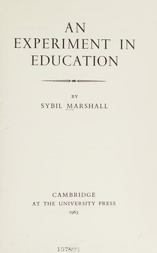 An experiment in education