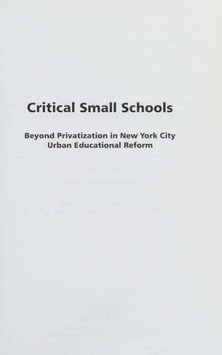 Critical small schools