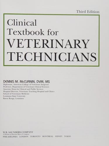 Clinical textbook for veterinary technicians