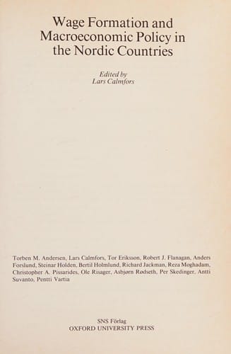 Wage formation and macroeconomic policy in the Nordic countries