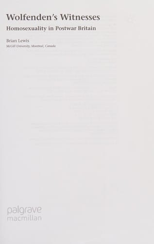 Wolfenden's witnesses