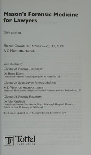 Mason's forensic medicine for lawyers