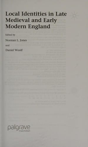 Local identities in late medieval and early modern England