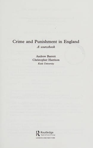 Crime and punishment in England