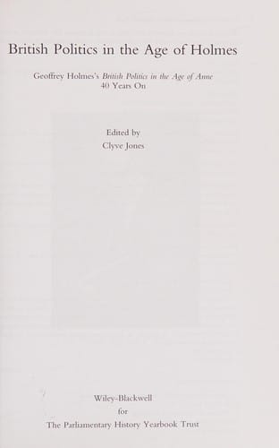 British politics in the age of Holmes