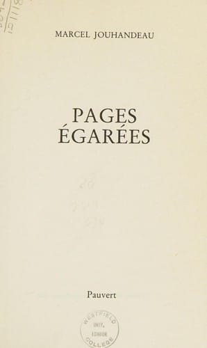 Pages égarées