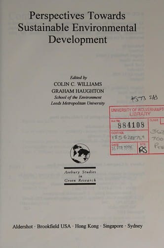 Perspectives towards sustainable environmental development