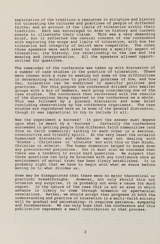 Toleration and integrity in a multi-faith society