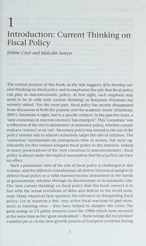 Current thinking on fiscal policy