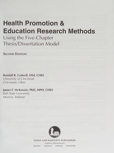 Health promotion and education research methods