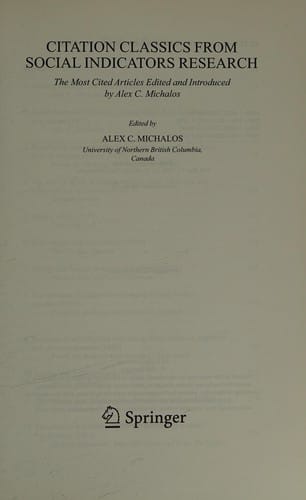 Citation classics from 'Social indicators research'