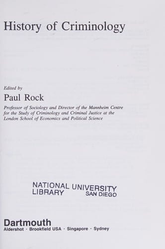 History of criminology