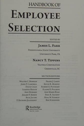 Handbook of employee selection