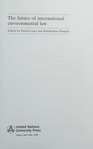 The future of international environmental law
