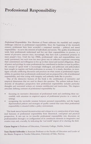 Professional responsibility