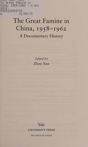 The great famine in China, 1958-1962