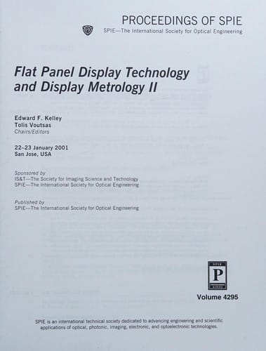 Flat panel display technology and display metrology II