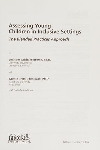 Assessing young children in inclusive settings
