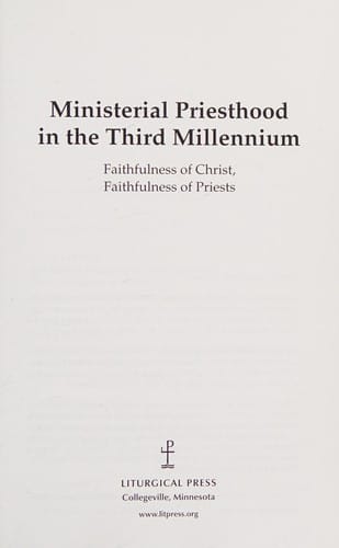 Ministerial priesthood in the third millennium