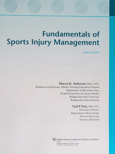 Fundamentals of sports injury management