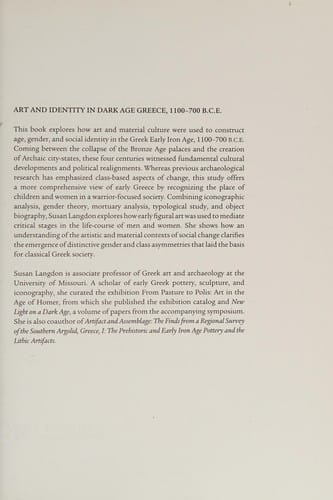 Art and identity in dark age Greece, 1100--700 BC
