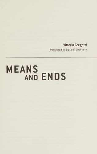 Architecture, means and ends