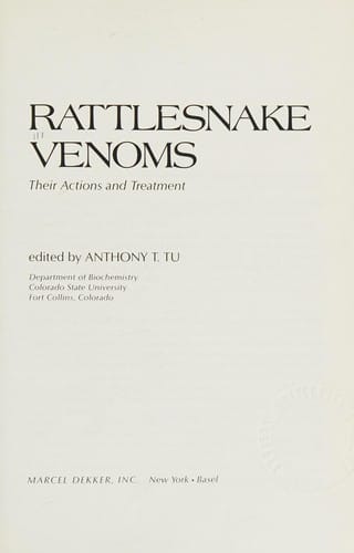 Rattlesnake venoms, their actions and treatment