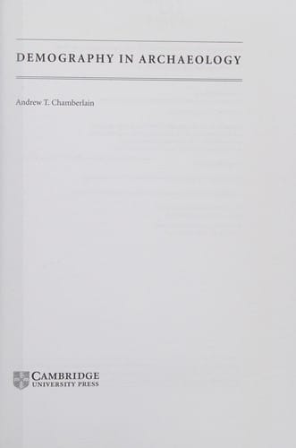 DEMOGRAPHY IN ARCHAEOLOGY