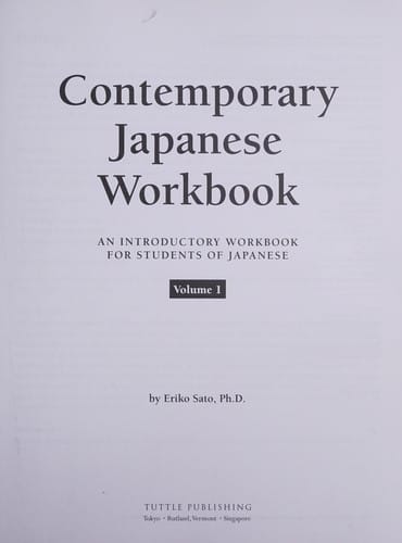 Contemporary Japanese workbook