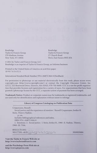 Social justice and the experience of emotion